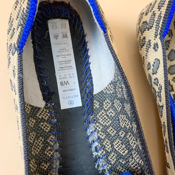 Rothy's Women's Tan Leopard Spotted Print Round Toe Flats Size 8 - Picture 5 of 12